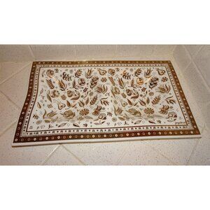 Georges Briard White Gold Hollywood Regency Glass Rectangle Tray Persian Garden